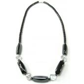 Clear Crystal Hematite Beads Stone Necklace